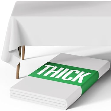 Pureegg Rectangle Table Cloth 60 x 84 Durable Polyester Tablecloth Offers Reusable Washable Protection Ideal for Outdoor Party Picnic Wedding Banquet and Birthday 1 Pack White
