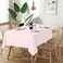 QIKSION Pink Plastic Table Cloth Disposable 2 Pack 54 x 108 Inch Tablecloths for Valentines Easter Mothers Day Decorations Baby Shower Birthday Party Rectangle Table Cover