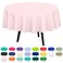 QIKSION Pink Round Tablecloth 2 Pack 84 Inch Plastic Table Cloth Disposable for Parties