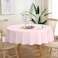 QIKSION Pink Round Tablecloth 2 Pack 84 Inch Plastic Table Cloth Disposable for Parties