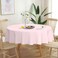 QIKSION Pink Round Tablecloth 2 Pack 84 Inch Plastic Table Cloth Disposable for Parties