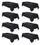 RestfulGlow 8 Pack Black Tablecloth 60 x 126 Inch Rectangular Table Cloth for 8 Foot Rectangle Tables Wrinkle Resistant Washable Polyester Fabric Table Covers for Wedding Party Banquet Buffet