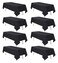 RestfulGlow 8 Pack Black Tablecloth 60 x 126 Inch Rectangular Table Cloth for 8 Foot Rectangle Tables Wrinkle Resistant Washable Polyester Fabric Table Covers for Wedding Party Banquet Buffet