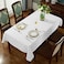 SASTYBALE Rectangular Tablecloth Damask Pattern Table Cloth Spillproof Wrinkle Resistant SpillProof Polyester Table Cover for Indoor and Outdoor Use RectangleOblong 52 x 70 46 Seats White