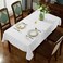 SASTYBALE Rectangular Tablecloth Damask Pattern Table Cloth Spillproof Wrinkle Resistant SpillProof Polyester Table Cover for Indoor and Outdoor Use RectangleOblong 52 x 70 46 Seats White