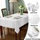 SASTYBALE Rectangular Tablecloth Damask Pattern Table Cloth Spillproof Wrinkle Resistant SpillProof Polyester Table Cover for Indoor and Outdoor Use RectangleOblong 52 x 70 46 Seats White