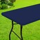 Smiry Rectangle Picnic Table Cloth Waterproof Elastic Fitted Tablecloths for 6 Foot Tables Washable Polyester Table Cover for Camping Indoor and Outdoor Navy 30x72
