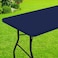 Smiry Rectangle Picnic Table Cloth Waterproof Elastic Fitted Tablecloths for 6 Foot Tables Washable Polyester Table Cover for Camping Indoor and Outdoor Navy 30x72