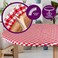 Sorfey Round Tablecloth Fitted with Elastic Vinyl with Flannel Back Fits for Table 30 Inches RoundWater Proof Easy to Clean Checked Red Design