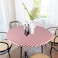 Sorfey Round Tablecloth Fitted with Elastic Vinyl with Flannel Back Fits for Table 30 Inches RoundWater Proof Easy to Clean Checked Red Design