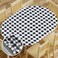 Sorfey Vinyl Fitted Tablecloth Cover Checke Design Flannel Backed Lining Fits Tables Upto 48x68 OvalOblong Black