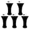 TC LUDUAN 5 Pack Spandex Round 24 Tablecloths for Cocktail Banquet Outdoor Party Wedding Bar Restaurant Black Reusable Easy Care