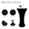 TC LUDUAN 5 Pack Spandex Round 24 Tablecloths for Cocktail Banquet Outdoor Party Wedding Bar Restaurant Black Reusable Easy Care