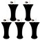 TC LUDUAN 5 Pack Spandex Round 24 Tablecloths for Cocktail Banquet Outdoor Party Wedding Bar Restaurant Black Reusable Easy Care