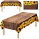 Tegeme 1 Pcs Disposable Sunflower Tablecloth 425 x 708 Inch Wood Grain Plastic Rustic Vintage Rectangle Table Covers Countryside Outdoor Tablecloth for Dinning Table Kitchen Party Banquet