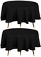 Utopia Kitchen Round Table Cloth 2 Pack60 Inches Black Tablecloth Machine Washable Polyester Table Cover for Dining Buffet Parties Picnics Events Weddings and Restaurants