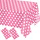 WNINK 2 Pack Pink and White Polka Dot Tablecloths Pink Disposable Plastic Waterproof Table Cover 54 x 108 for Birthday Wedding Bridal Shower Bachelor Pink Girl Party and Picnic
