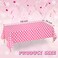WNINK 2 Pack Pink and White Polka Dot Tablecloths Pink Disposable Plastic Waterproof Table Cover 54 x 108 for Birthday Wedding Bridal Shower Bachelor Pink Girl Party and Picnic