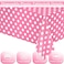WNINK 2 Pack Pink and White Polka Dot Tablecloths Pink Disposable Plastic Waterproof Table Cover 54 x 108 for Birthday Wedding Bridal Shower Bachelor Pink Girl Party and Picnic
