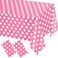 WNINK 2 Pack Pink and White Polka Dot Tablecloths Pink Disposable Plastic Waterproof Table Cover 54 x 108 for Birthday Wedding Bridal Shower Bachelor Pink Girl Party and Picnic