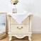 Wolkemer 2 Pack Small Square Tablecloth 24 x 24 Inch Washable Fabric Table Cloth Solid White Table Cover for Nightstand End Bedside Tables Tabletop Decoration