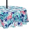 YiHomer Indoor Outdoor Tabletop for Spring Summer Decorations Picnics and Dinner Parties Stain and Water Resistant Flamingo Dancing Zipper Tablecloth 60 Round with Umbrella Hole