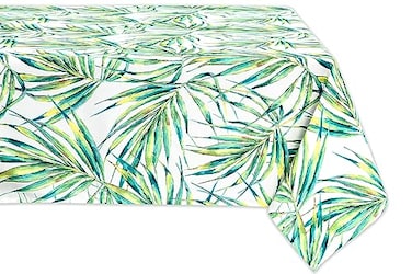 YiHomer Indoor Outdoor Tabletop for Spring Summer Decorations Picnics and Dinner Parties Stain and Water Resistant Palm Leaves Dream Tablecloth 60 x 102 Rectangle