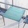 AUUXVA Beach Wooden Square Tablecloth with Elastic Edge Turquoise 34x34 Inch Polyester Waterproof Fitted Table Cover for Dining Kitchen Party Wedding Brunch Buffet BBQ Baby Shower Patio