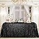 B-COOL BCOOL Black Sequin Tablecloth Halloween Table Overlays Shimmer Table Cloth 90x90inch Square Halloween Decoration Popular and Elegant Wedding Tablecloth