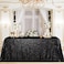 B-COOL BCOOL Black Sequin Tablecloth Halloween Table Overlays Shimmer Table Cloth 90x90inch Square Halloween Decoration Popular and Elegant Wedding Tablecloth