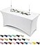 Utopia Kitchen Spandex Tablecloth 1 Pack 6FT White Tight Fitted Washable and Wrinkle Resistant Stretch Rectangular Patio Table Cover for Event Wedding Banquet Parties 72Lx30Wx30H Inch