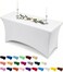 Utopia Kitchen Spandex Tablecloth 1 Pack 6FT White Tight Fitted Washable and Wrinkle Resistant Stretch Rectangular Patio Table Cover for Event Wedding Banquet Parties 72Lx30Wx30H Inch
