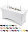 Utopia Kitchen Spandex Tablecloth 1 Pack 6FT White Tight Fitted Washable and Wrinkle Resistant Stretch Rectangular Patio Table Cover for Event Wedding Banquet Parties 72Lx30Wx30H Inch