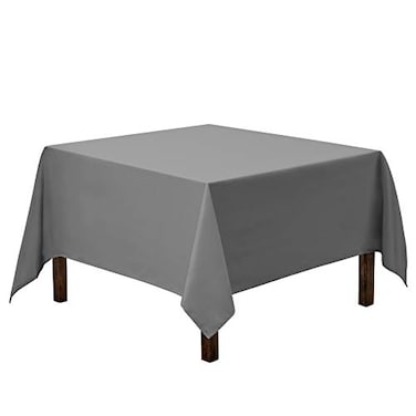 Gee Di Moda Square Tablecloth 70 x 70 Inch Charcoal Table Cloth for Medium Square or Round Tables Heavy Duty Washable Fabric for Buffet Table Holiday Party Dinner Wedding Baby Shower
