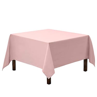 Gee Di Moda Square Tablecloth 52 x 52 Inch Pink Table Cloth for Small Square or Round Tables Heavy Duty Washable Fabric for Buffet Table Holiday Party Dinner Wedding Baby Shower