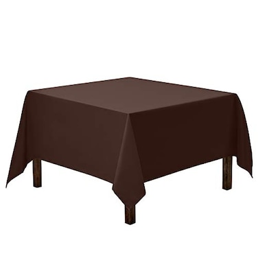 Gee Di Moda Square Tablecloth 85 x 85 Inch Chocolate Table Cloth for Large Square or Round Tables Heavy Duty Washable Fabric for Buffet Table Holiday Party Dinner Wedding Baby Shower