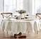 Newbridge Fancy Metallic Snowflake Christmas Fabric Tablecloth 60 x 84 Inch Oval Ivory Gold NoIron Soil Resistant Sparkling Snowflakes Woven Holiday Table Cover