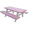 HomeCrate Checkered 72 Inch Picnic Table and Bench Fitted Tablecloth Cover 3Piece Red