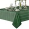Newbridge Hunter Green Satin Stripe Fabric Tablecloth 60 x 144 Inch Rectangle Elegant Woven Stripe Wrinkle Resistant Reusable Polyester Table Cover