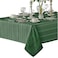 Newbridge Hunter Green Satin Stripe Fabric Tablecloth 60 x 144 Inch Rectangle Elegant Woven Stripe Wrinkle Resistant Reusable Polyester Table Cover
