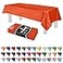 Grandipity Orange Plastic Table Cloth Disposable 6 Pk 54in x 108in Plastic Tablecloths for Rectangle Tables Premium Party Table Cloths Disposable for 6ft to 8ft Rectangle Tables