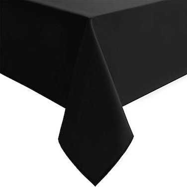 Hiasan Black Tablecloth for Rectangle Tables Wrinkle Resistant and Waterproof Washable Polyester Fabric Table Cloth for Dining Camping Gathering and Outdoor use 54 x 120 Inch