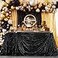 B-COOL BCOOL Black Sequin Tablecloth 90x156inch Sparkly Sequin Table Linen Halloween Shiny Sequence Table Cloth Wedding Event Decor