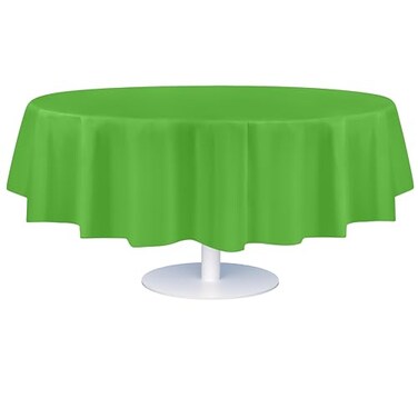 Grandipity Lime Green Plastic Table Cloth Disposable 6 Pk 84in Round Tablecloth Premium Party Table Cloths Disposable Perfect Table Cloth Round Cover for Any Table Up to 6 Feet