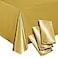 Juvale Gold Plastic Tablecloth EasyClean Disposable Table Cloths Durable Gold Table Covers for Parties Party Tablecloth for Weddings Showers 108 x 54 in Pack of 3