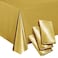 Juvale Gold Plastic Tablecloth EasyClean Disposable Table Cloths Durable Gold Table Covers for Parties Party Tablecloth for Weddings Showers 108 x 54 in Pack of 3