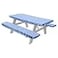 HomeCrate Checkered 72 Inch Picnic Table and Bench Fitted Tablecloth Cover 3Piece Blue