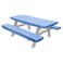 HomeCrate Checkered 72 Inch Picnic Table and Bench Fitted Tablecloth Cover 3Piece Blue