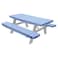 HomeCrate Checkered 72 Inch Picnic Table and Bench Fitted Tablecloth Cover 3Piece Blue