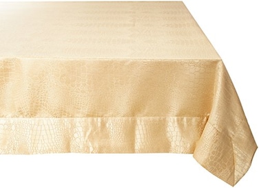 Violet Linen Luxurious Damask Crocodile Design Tablecloths 54 X 72 in Gold